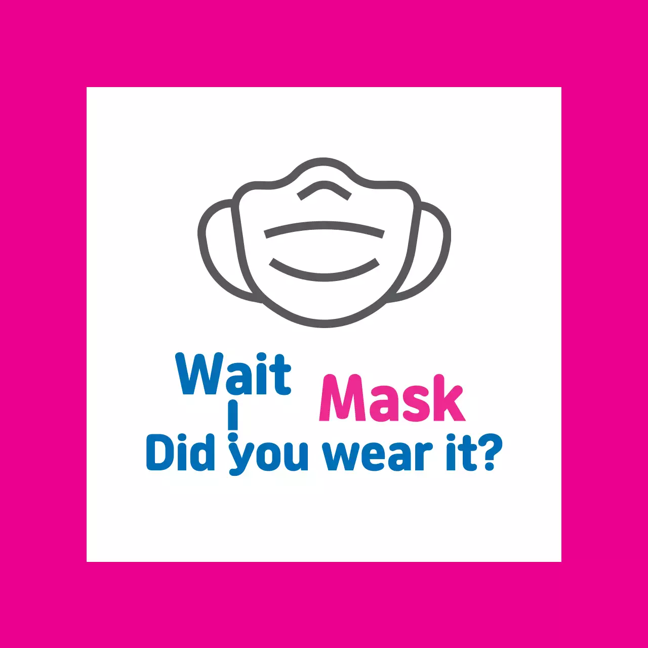 Como usar uma máscara corona ilustrada azul-rosa