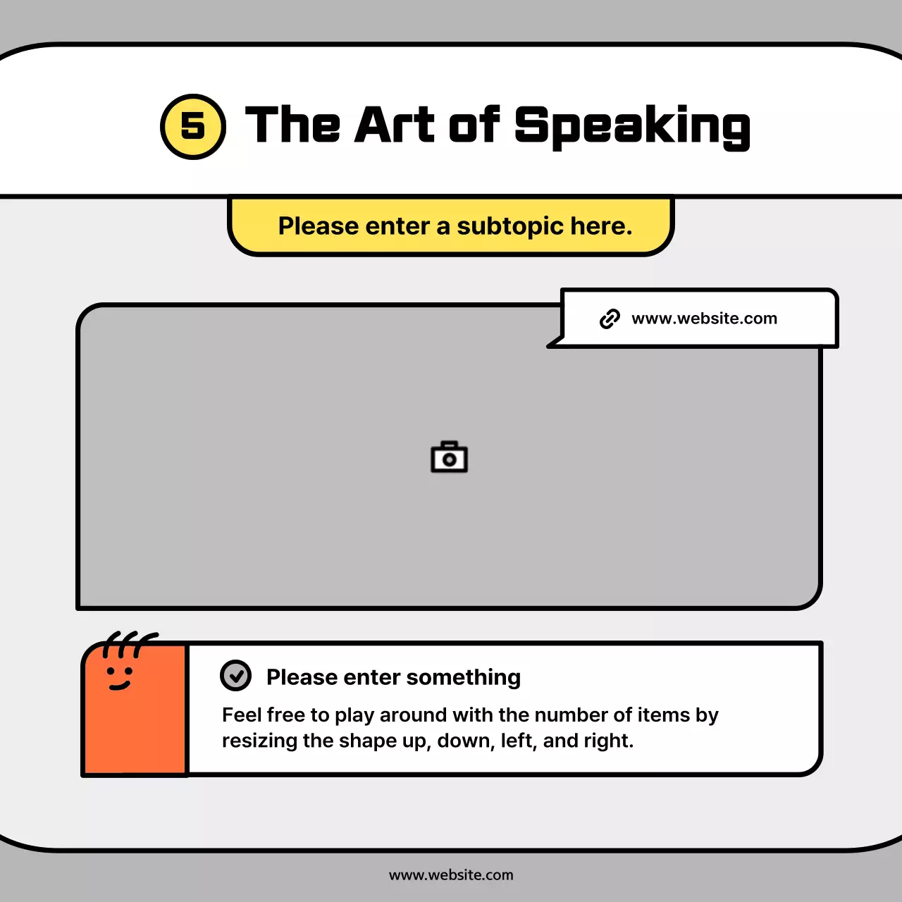 Cute character shapes in orange and blue concept cardsNews Kit