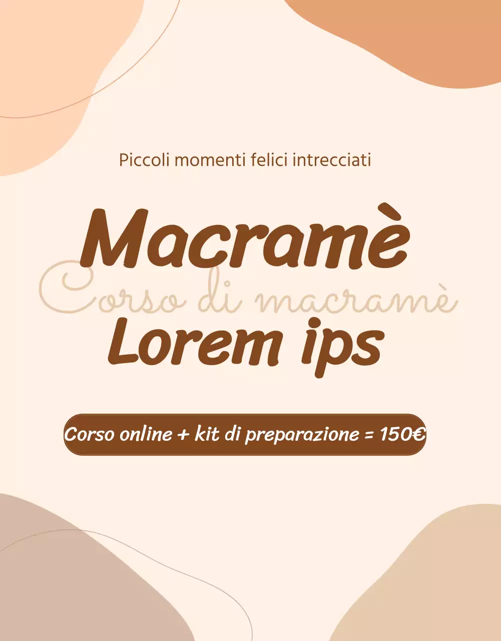 Informazioni su un corso di artigianato che combina illustrazioni astratte beige e fotografia