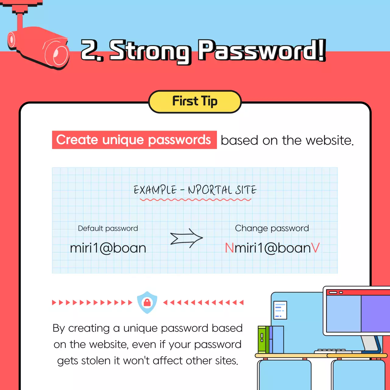Red Minimal Password Promotion Instagram Carousel