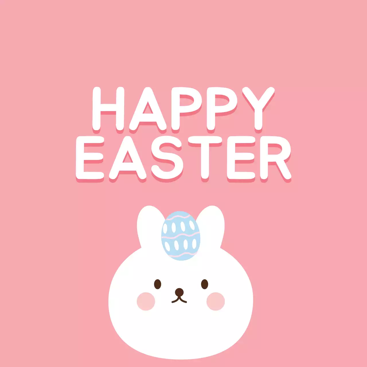 Pink illustration cute church Easter label