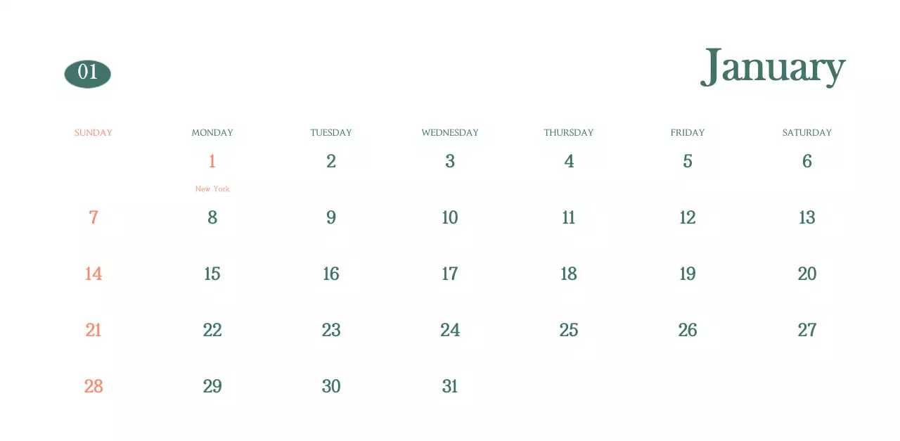 Cafe calendar with drink of the month recommendations