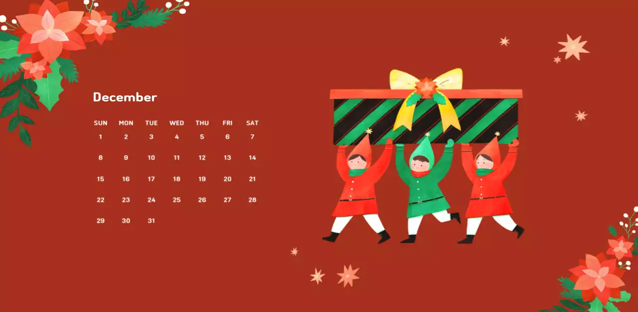 New Year's calendar with a warm, illustrated feel