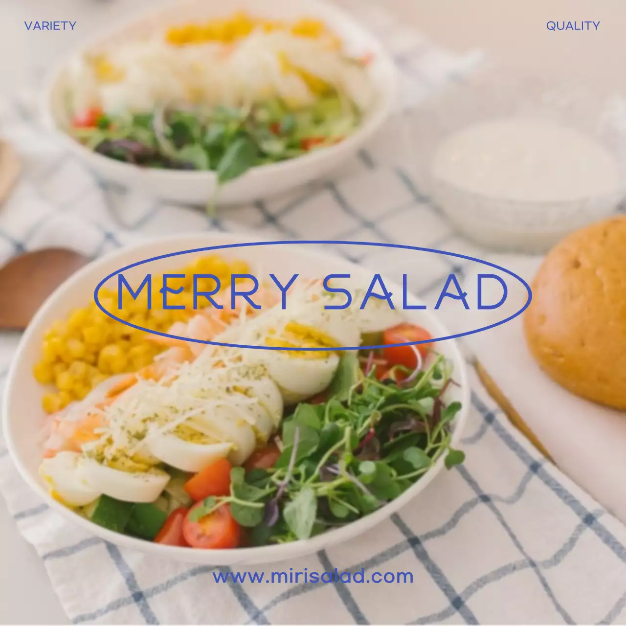 Biểu ngữ quảng cáo salad sạch trắng