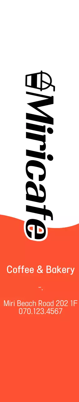 Konsep sederhana dalam warna oranye dan hitam untuk mempromosikan kafe dan toko roti