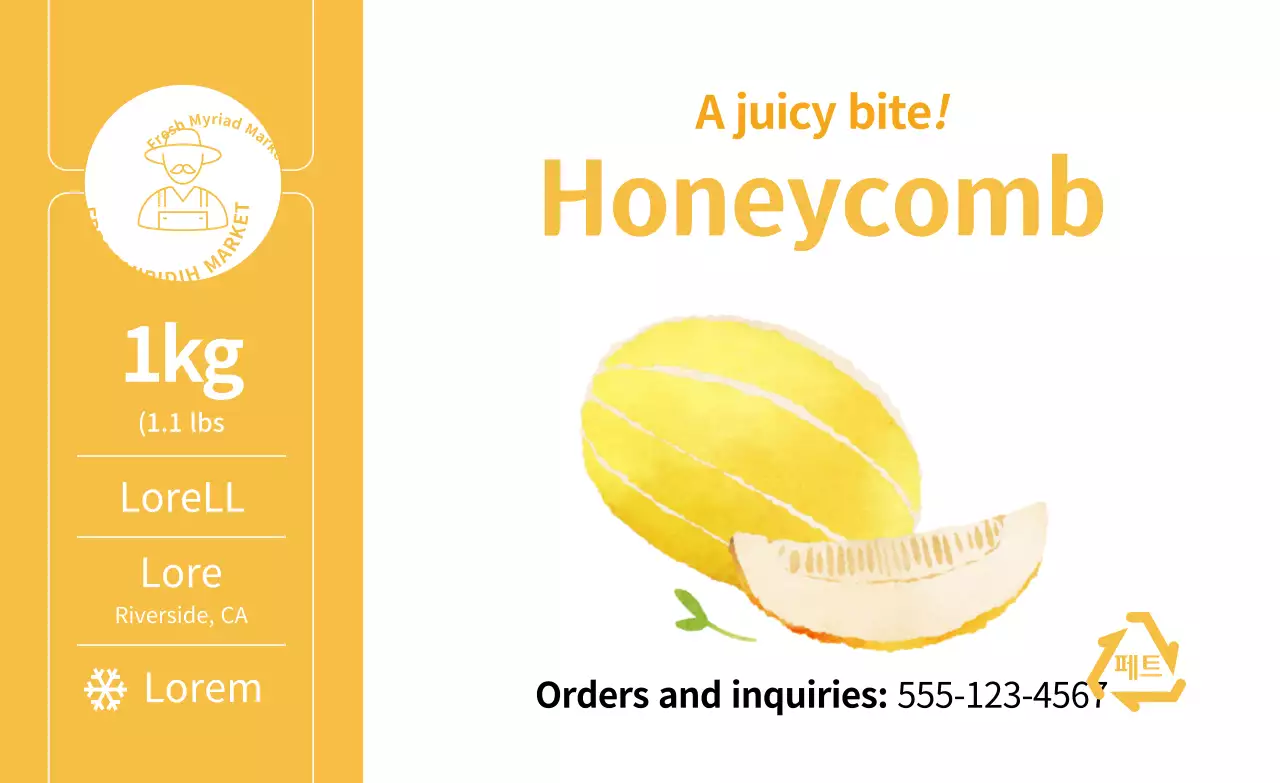 Summer produce melon illustration simple sticker by color