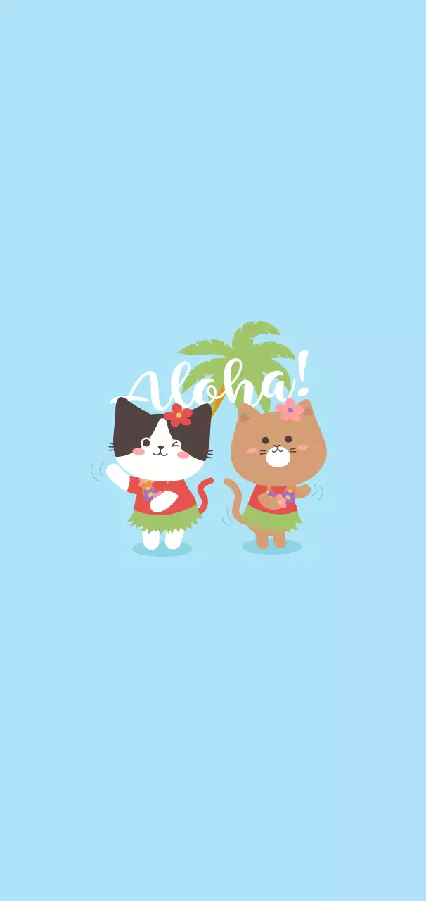 Blue Cute Aloha Greeting Card Wallpaper