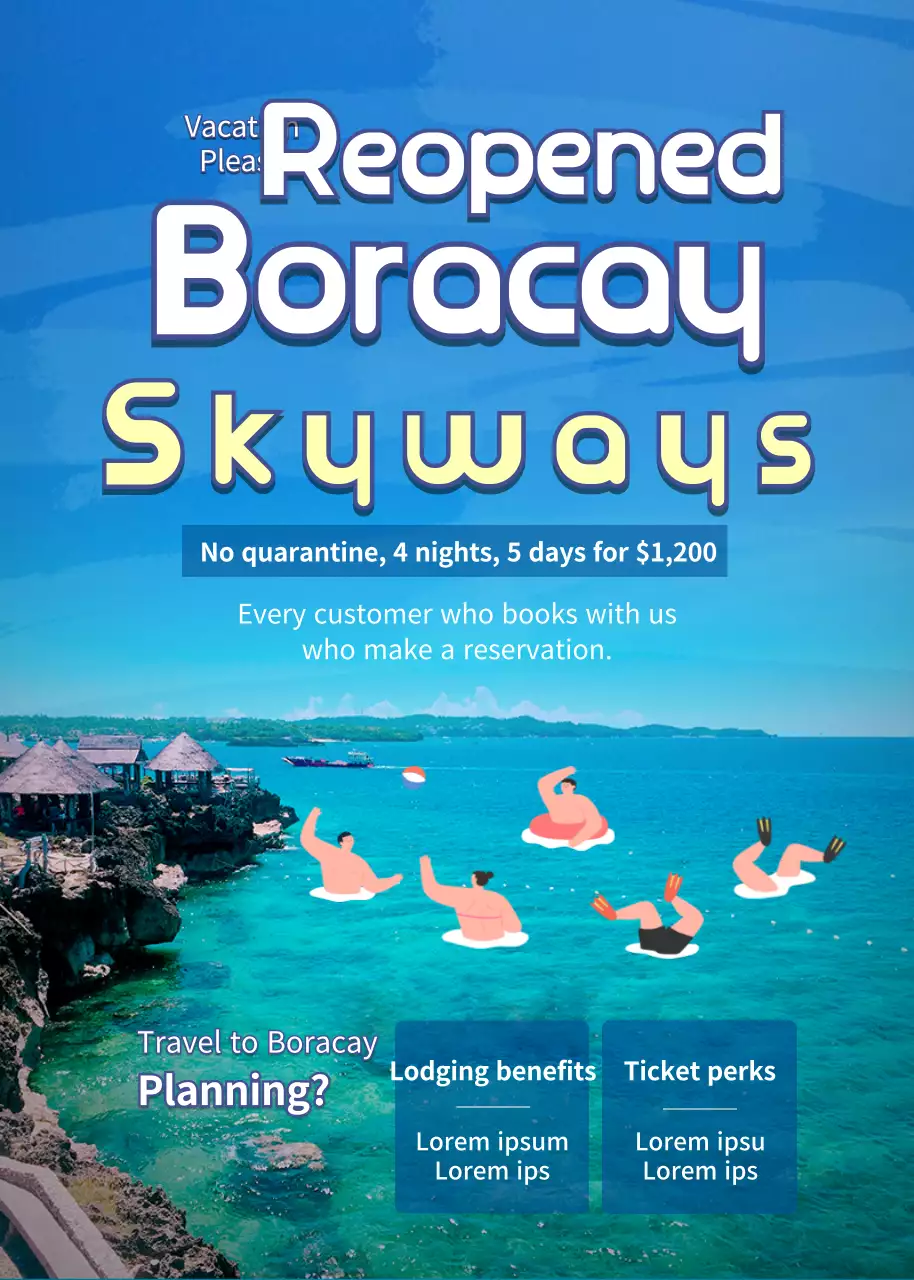 Blue Modern Travel Promotion Poster