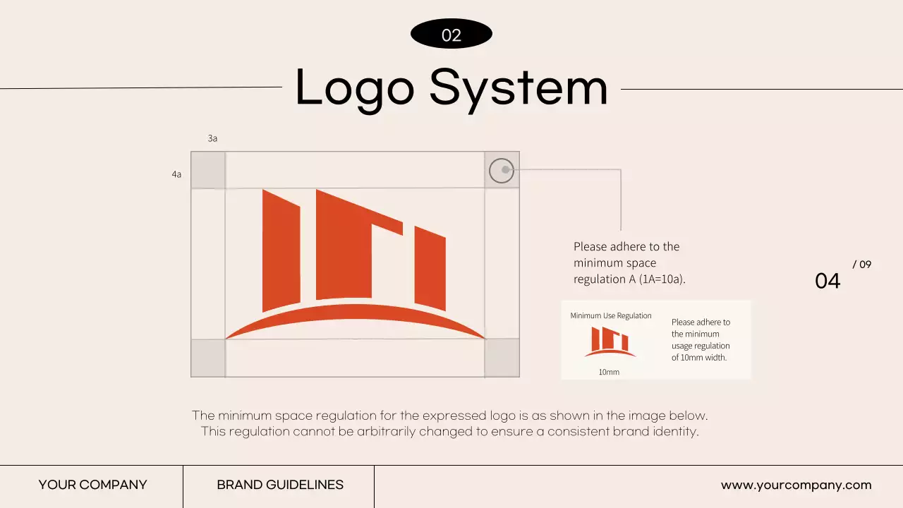 A simple brand guideline with ivory and orange colors