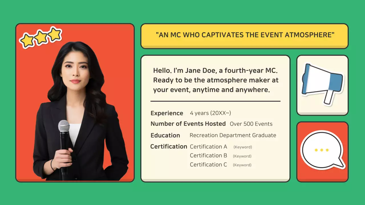 Green Playful Mc Portfolio Advertisement Presentation