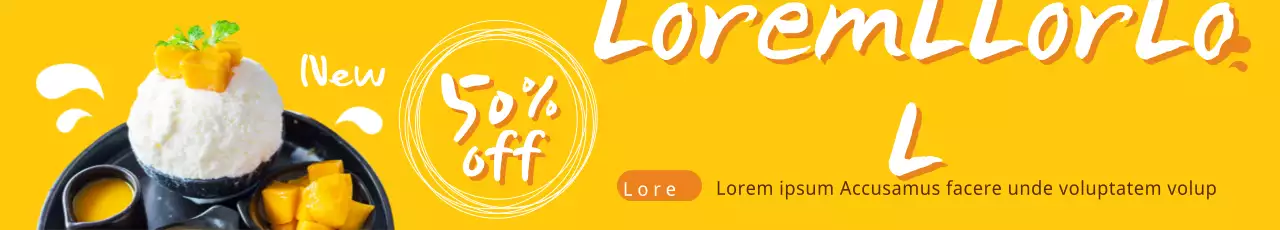 Banner promocional de sobremesas da moda amarela