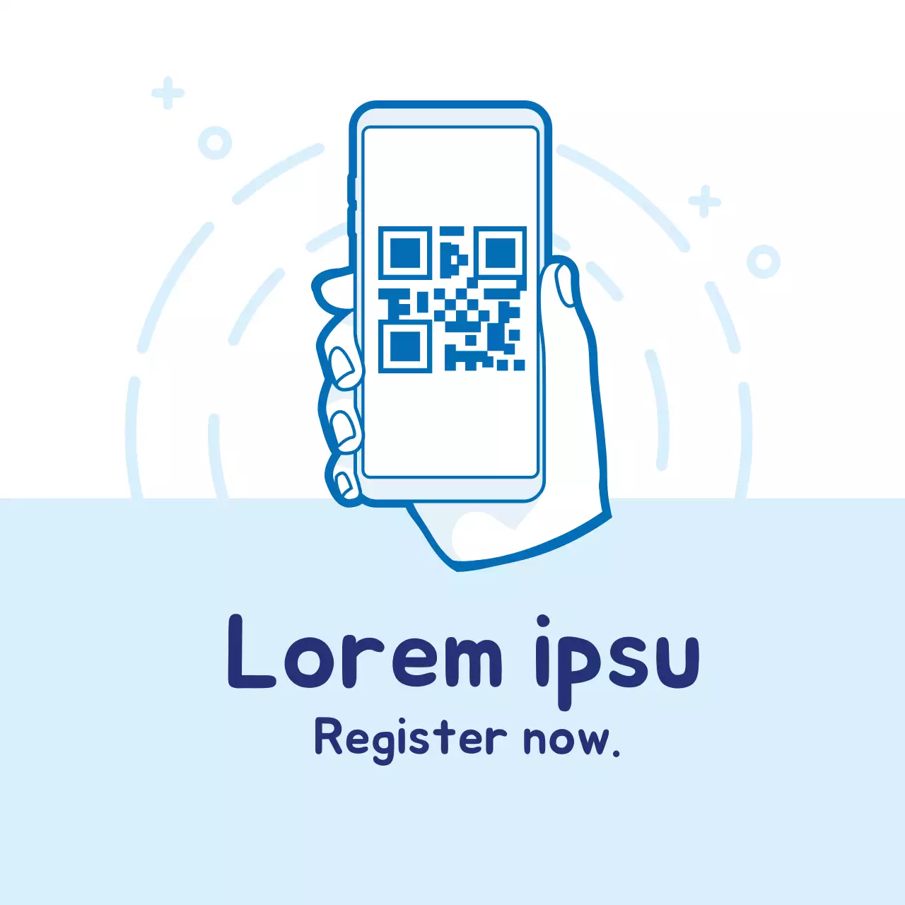 Label lembar masuk korona bergambar biru yang rapi