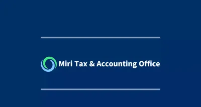 Tờ rơi văn phòng cơ quan công quyền màu xanh hải quân có logo và tên cơ quan kế toán thuế