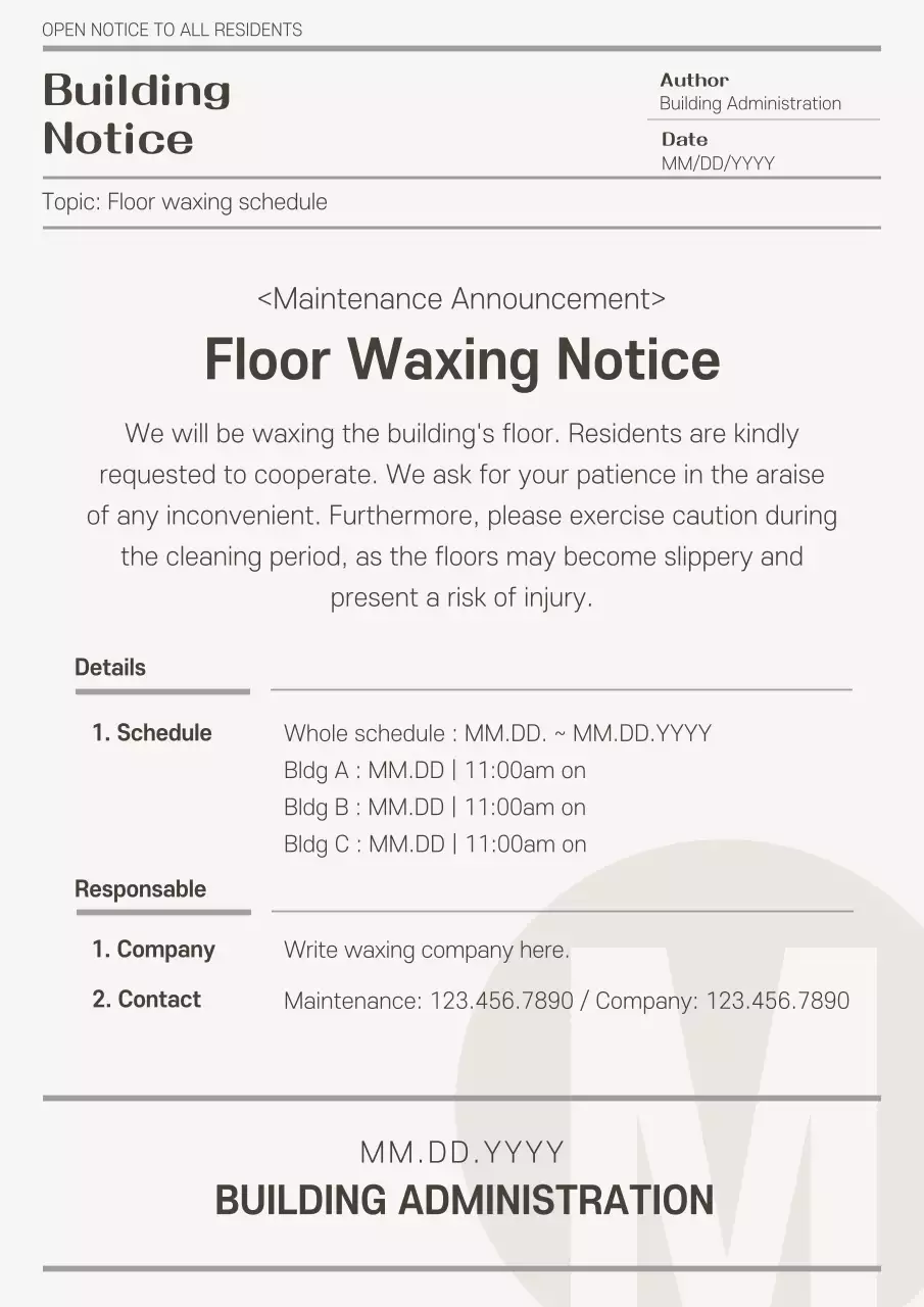 Beige Simple Maintenance Notice