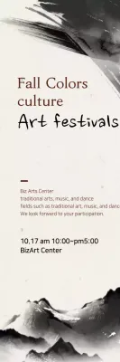 Banner de anúncio do festival de arte tradicional bege