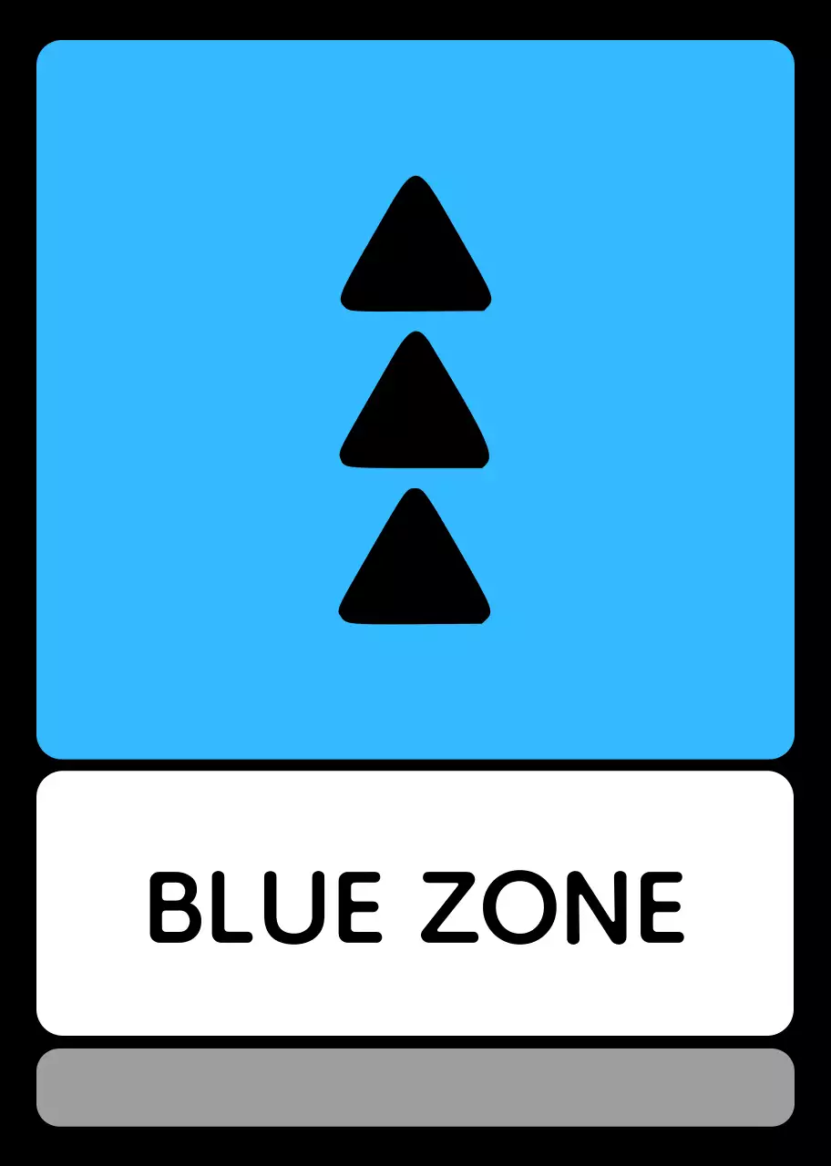 Thông tin khu vực đơn giản bao gồm thông tin vị trí màu xanh lá cây, xanh lam và tím cũng như hình tam giác và hình vuông.