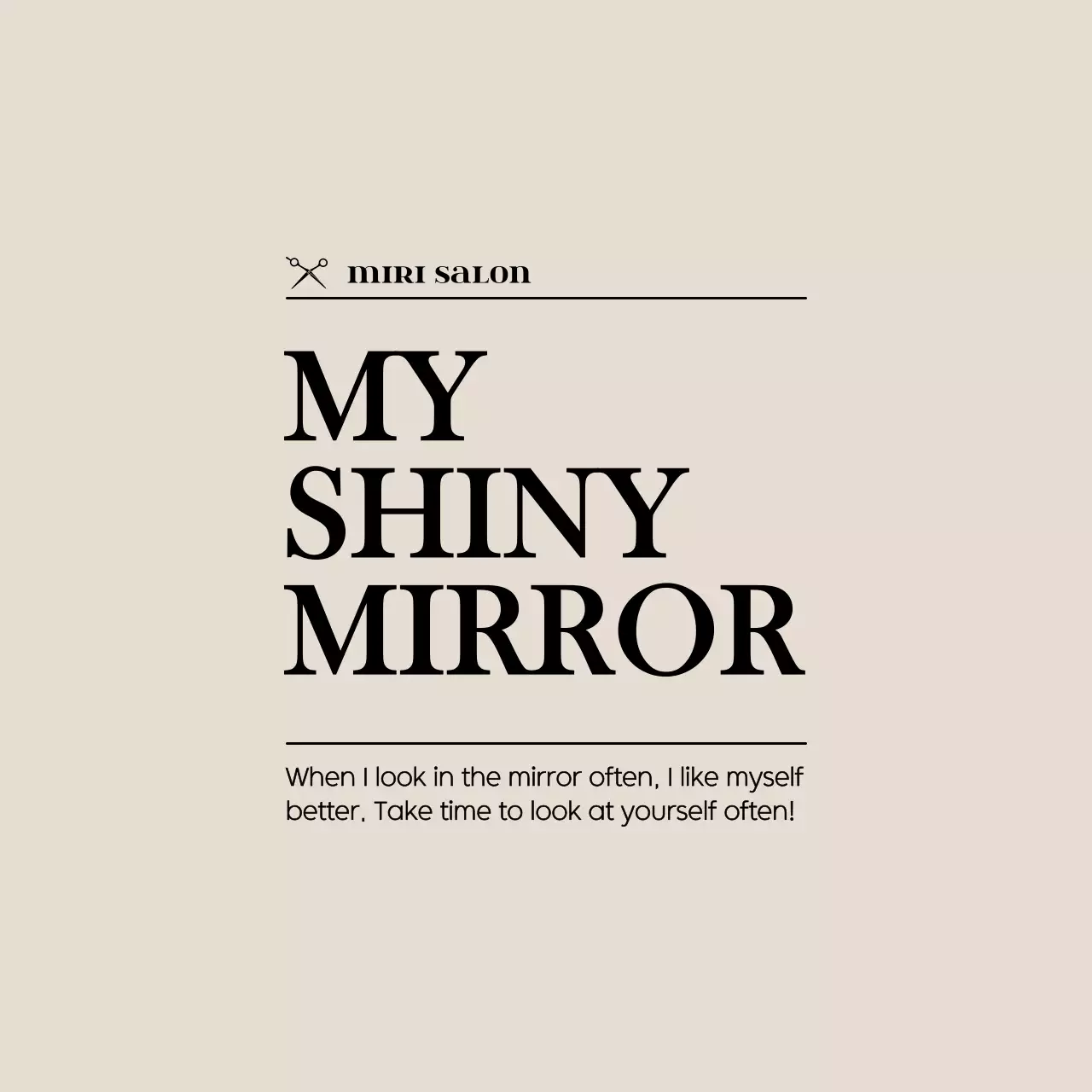 Light brown and black layout style with emotional beauty-related phrases Beauty shop promotion and merchandise