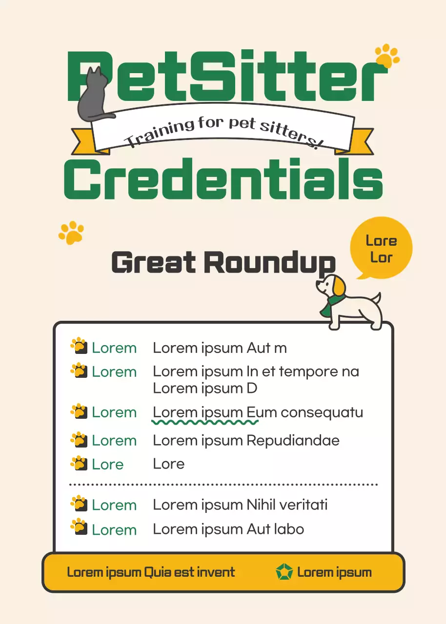 Poster Promosi Pelatihan Hewan Peliharaan Minimal Beige