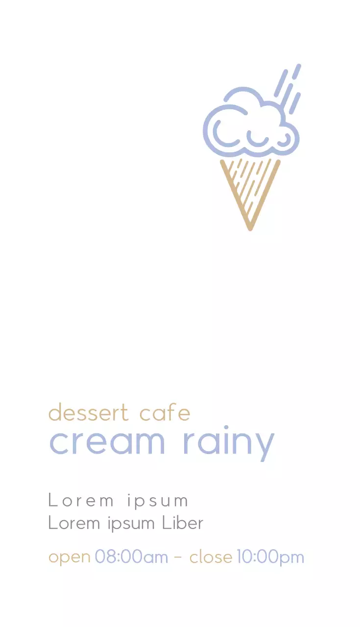 Cartão de visita de propaganda de sobremesa minimalista bege
