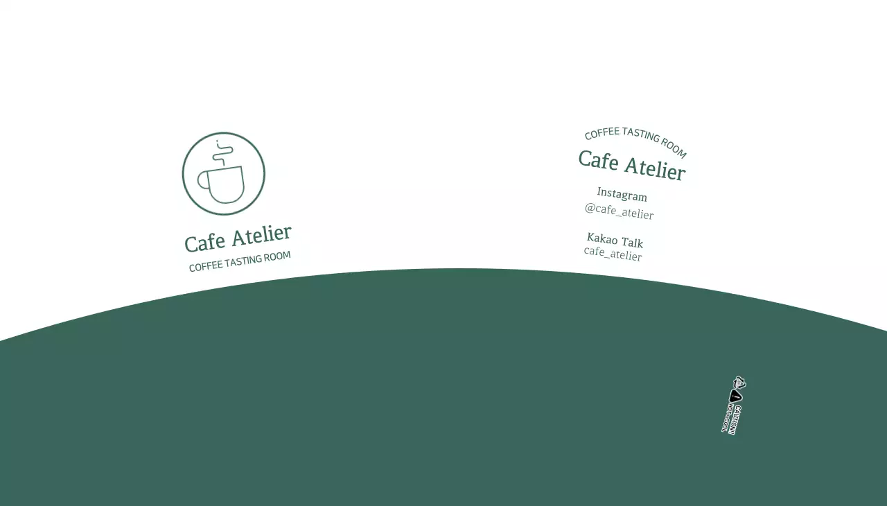 White green simple line illustration cafe