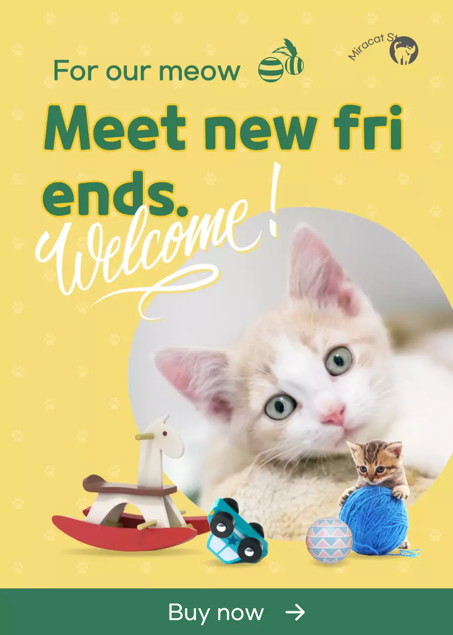 Cartaz de promoção de animal de estimação brincalhão amarelo