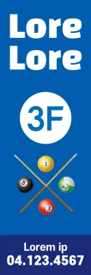 Banner promocional de bilhar simples azul