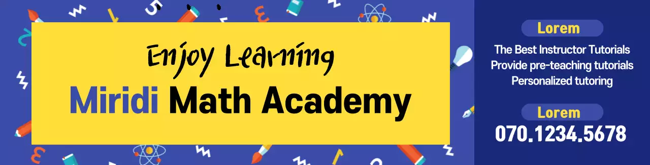 Illustration pattern of a blue window promoting a math school