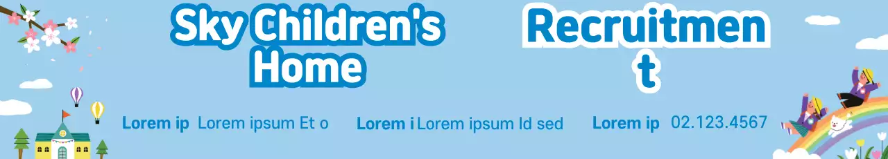 Banner de anúncio de recrutamento lúdico azul