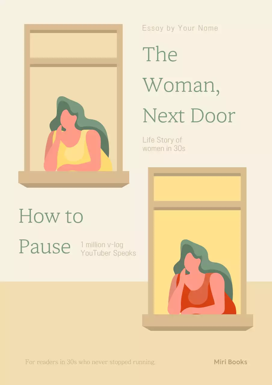 Beige Minimal Life Story Book Cover