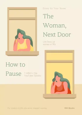 Beige Minimal Life Story Book Cover