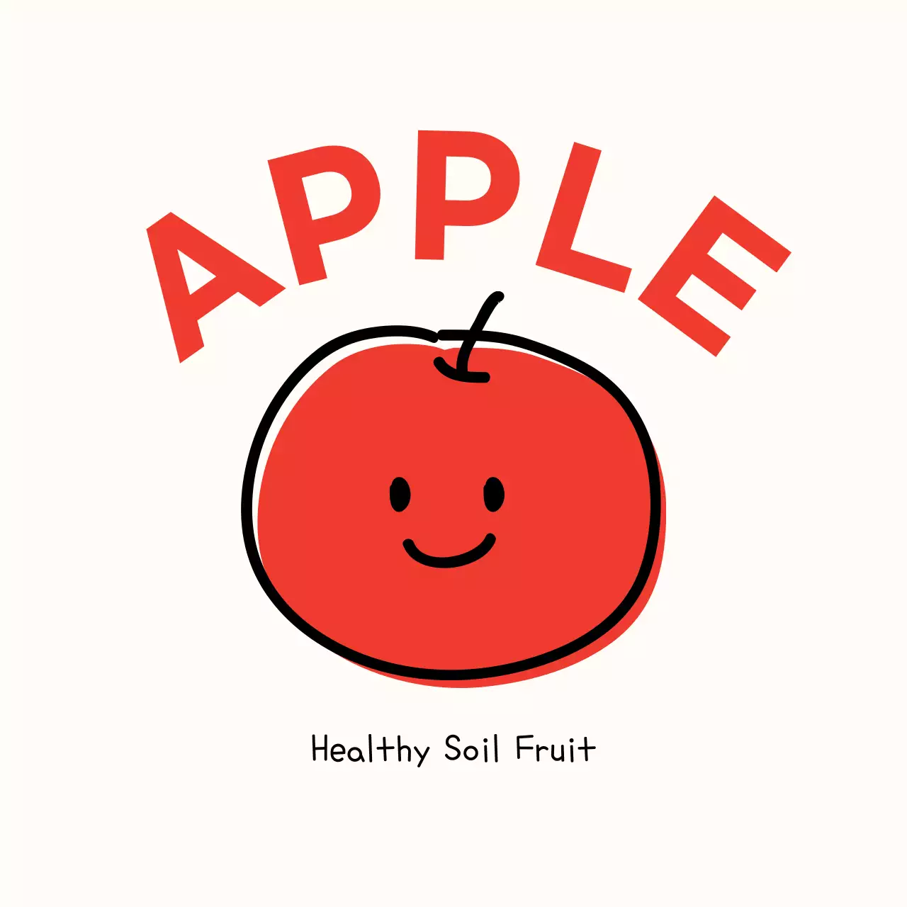 Stiker lingkaran apel yang lucu