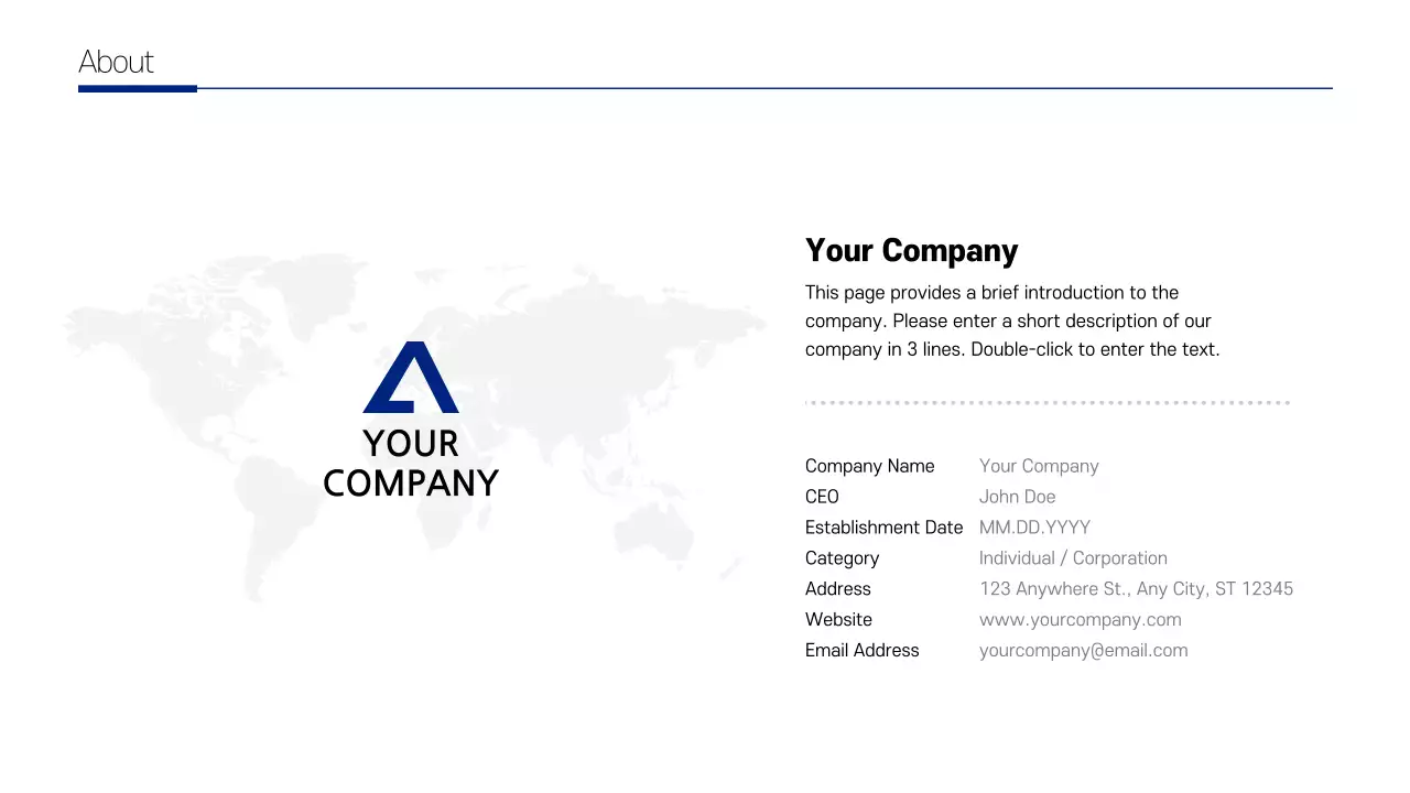 Profil perusahaan yang minimalis