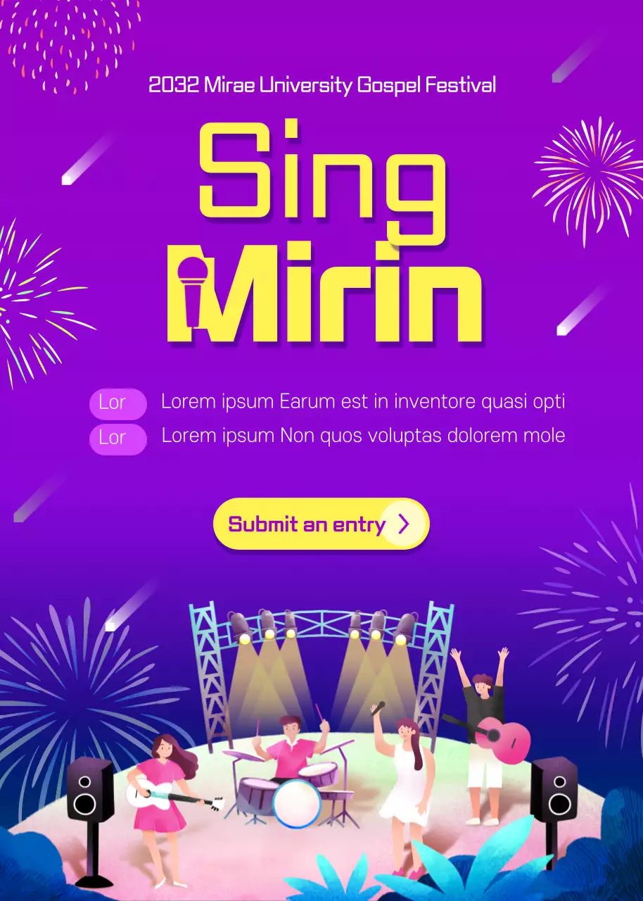 Poster Pengumuman Festival Trendy Ungu