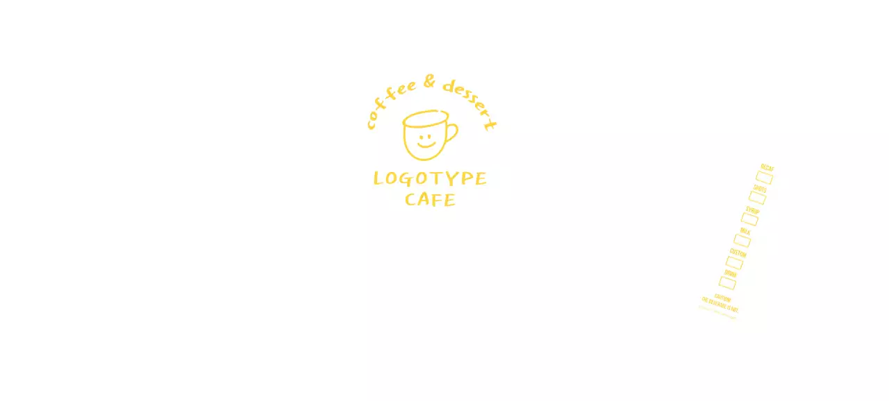 White yellow hand-drawn illustration