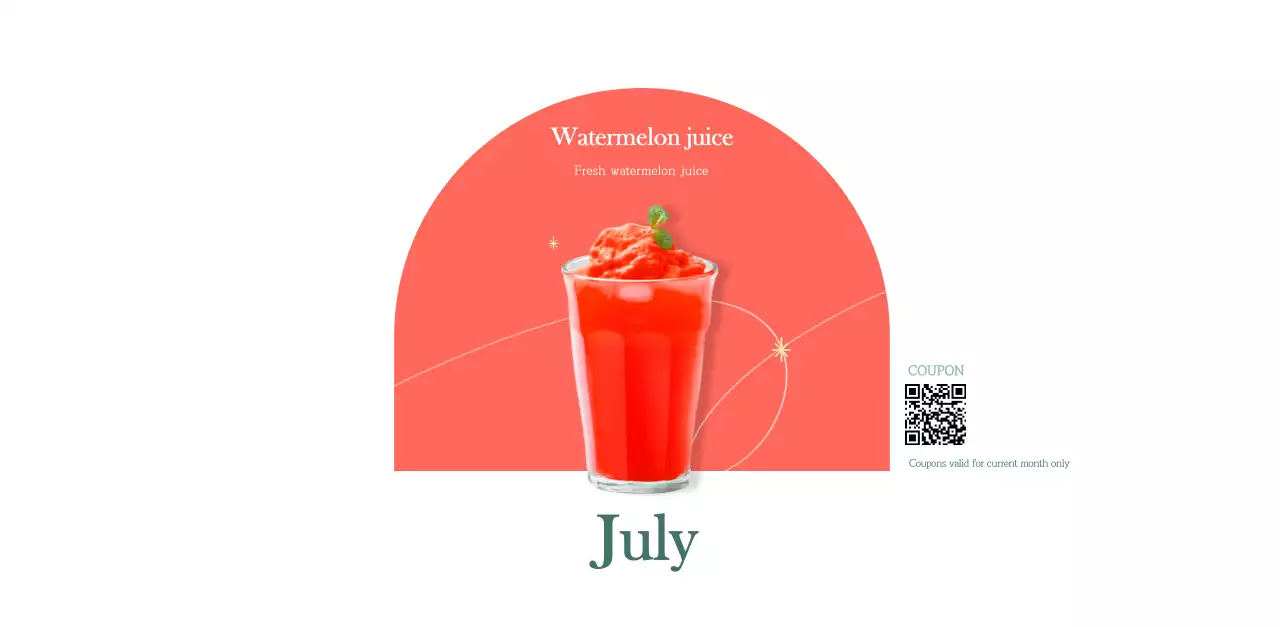 Cafe calendar with drink of the month recommendations