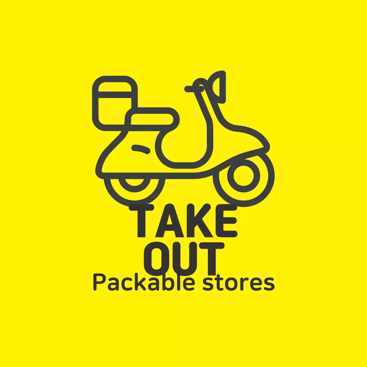 Etiqueta amarela preta ilustrada que pode ser embalada na loja