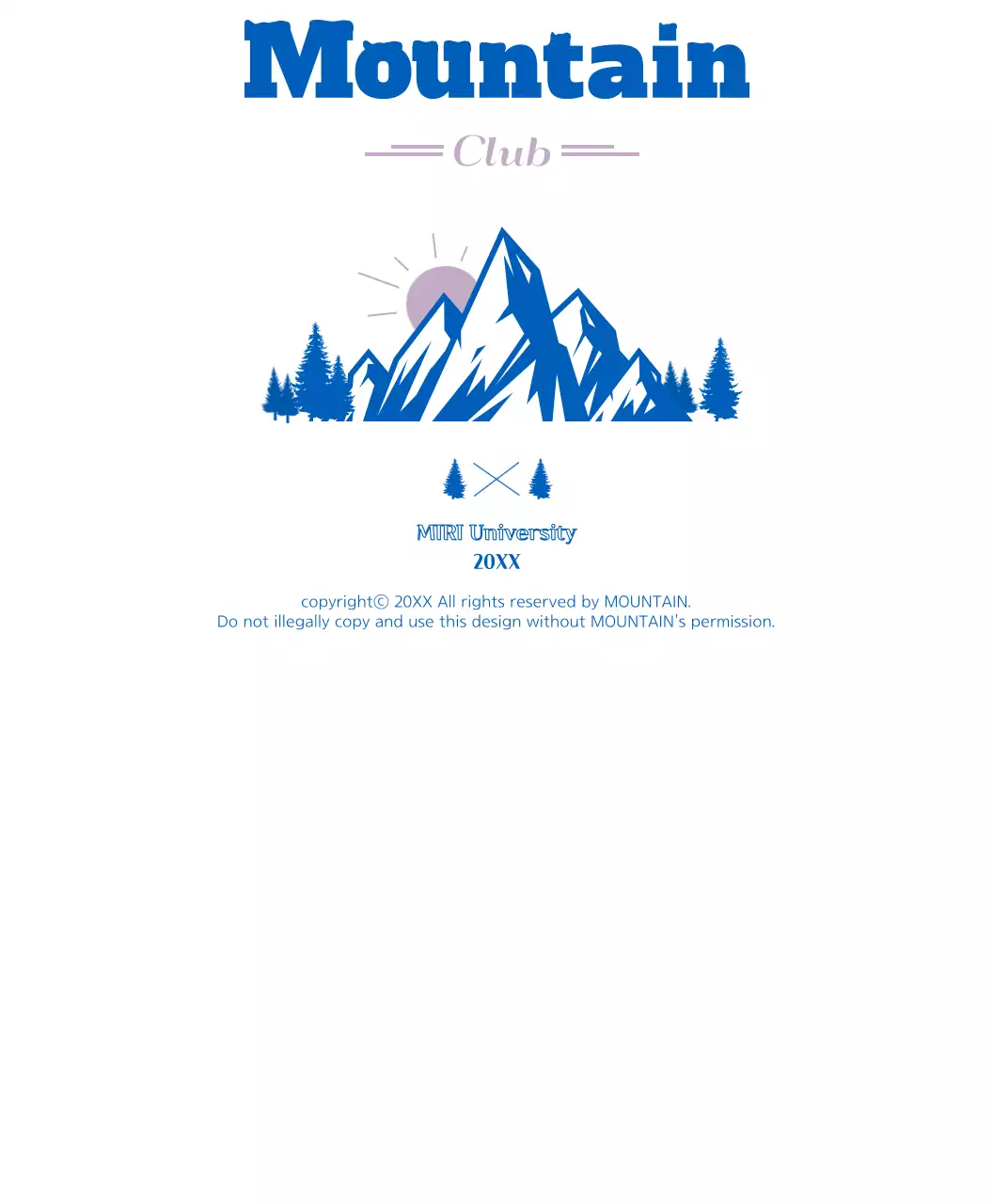 Kaos tim klub pendaki gunung dengan gambar gunung dan matahari