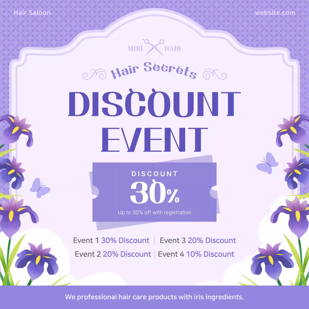 Purple Elegant Hair Promotion Instagram Carousel