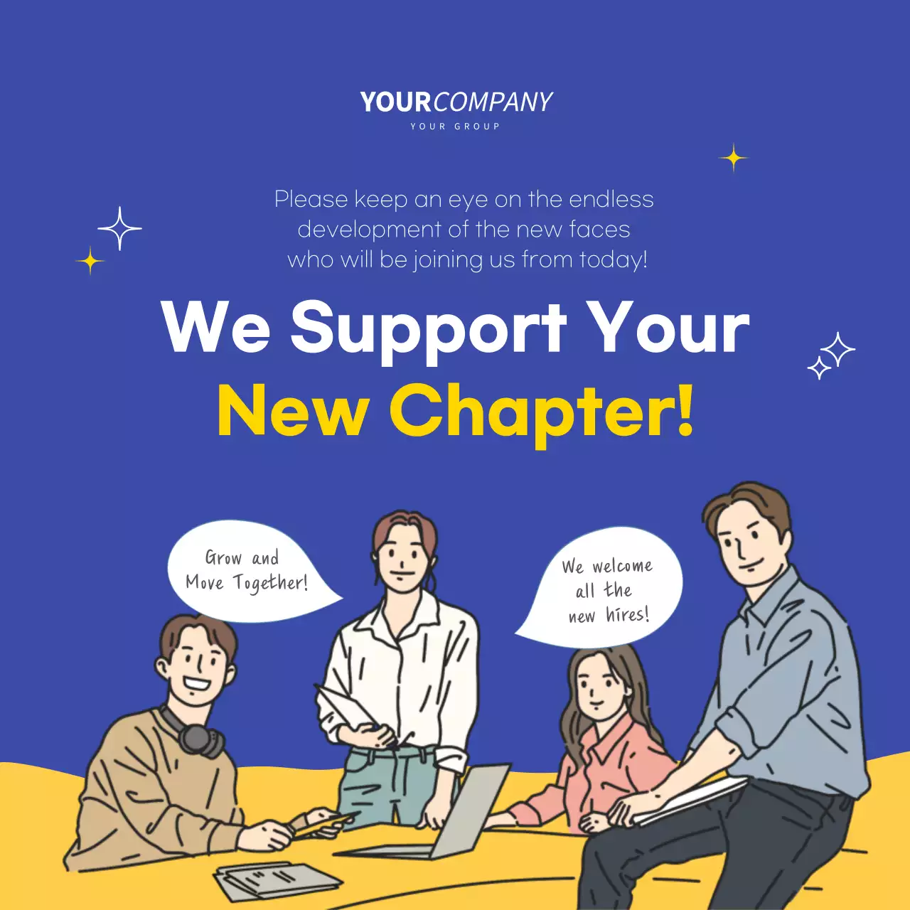 Blue Professional Employee Orientation Event Instagram Carousel