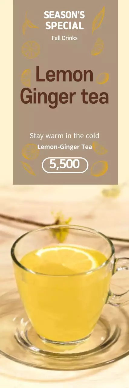 Promote your cafe's seasonal menu with a clean, yellow photo