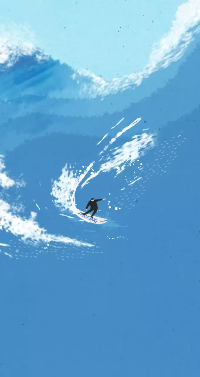 Cute surf illustration personalized merchandise in cool, crisp tones.