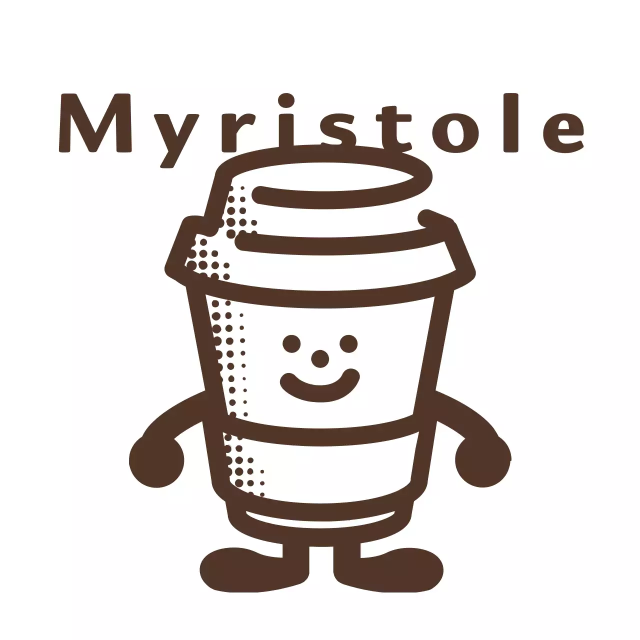 Cute cafe character logo in brown neutro style