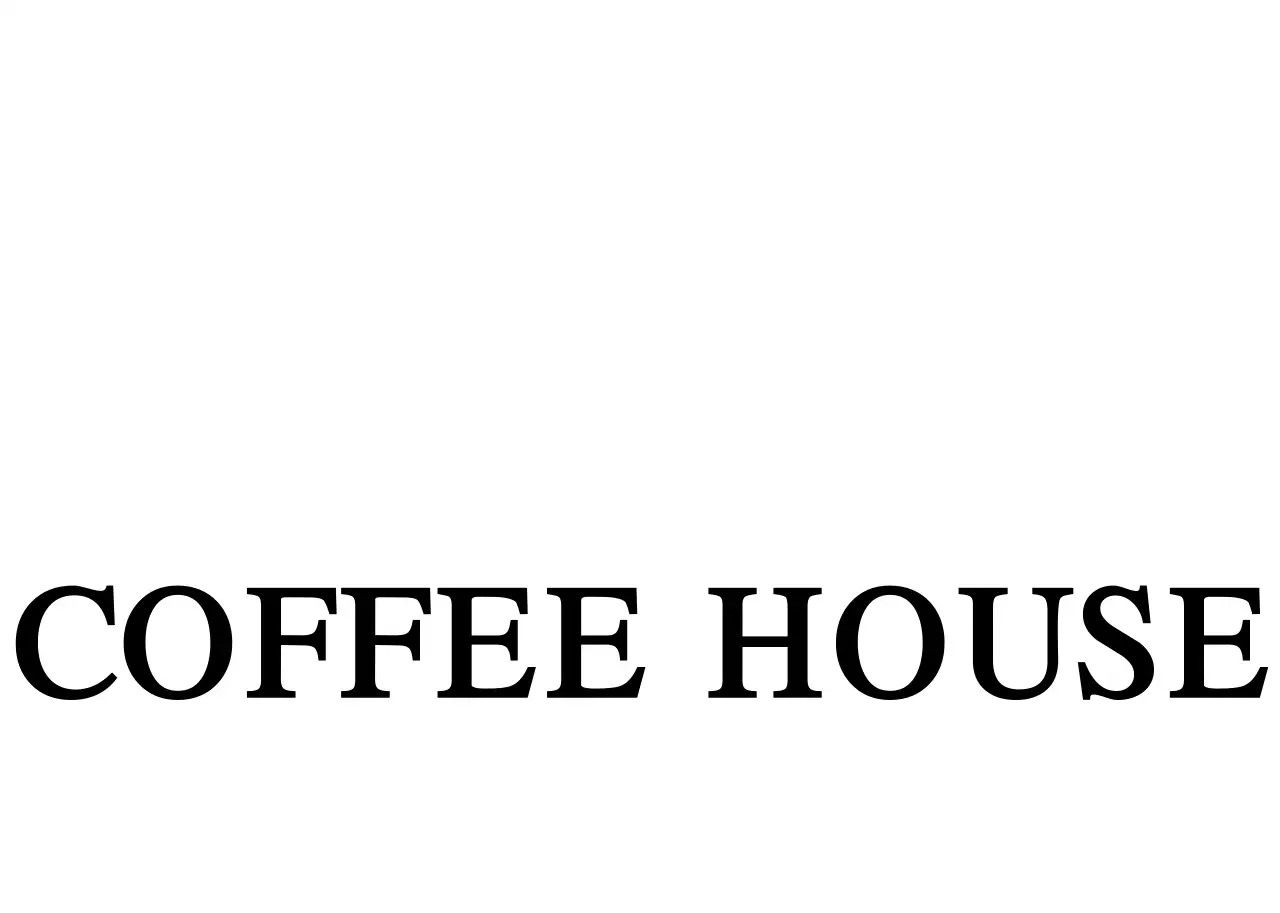 Logo kafe lambang sederhana berwarna coklat muda dan hitam