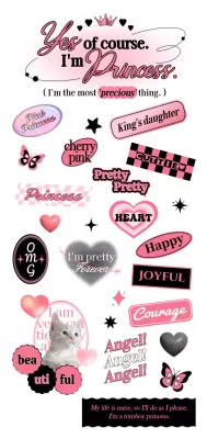 Text design with black and pink teen concept elements