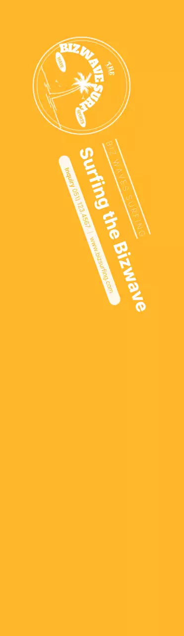 Logo lambang selancar berkonsep sederhana dengan warna biru dan kuning untuk mempromosikan toko.