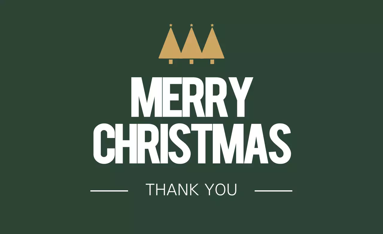 Green Traditional Christmas Thank You Banner
