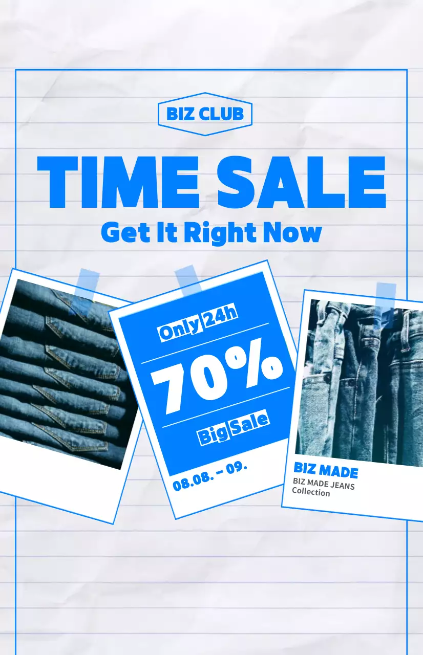 A breezy, summer-inspired time sale promotional flag