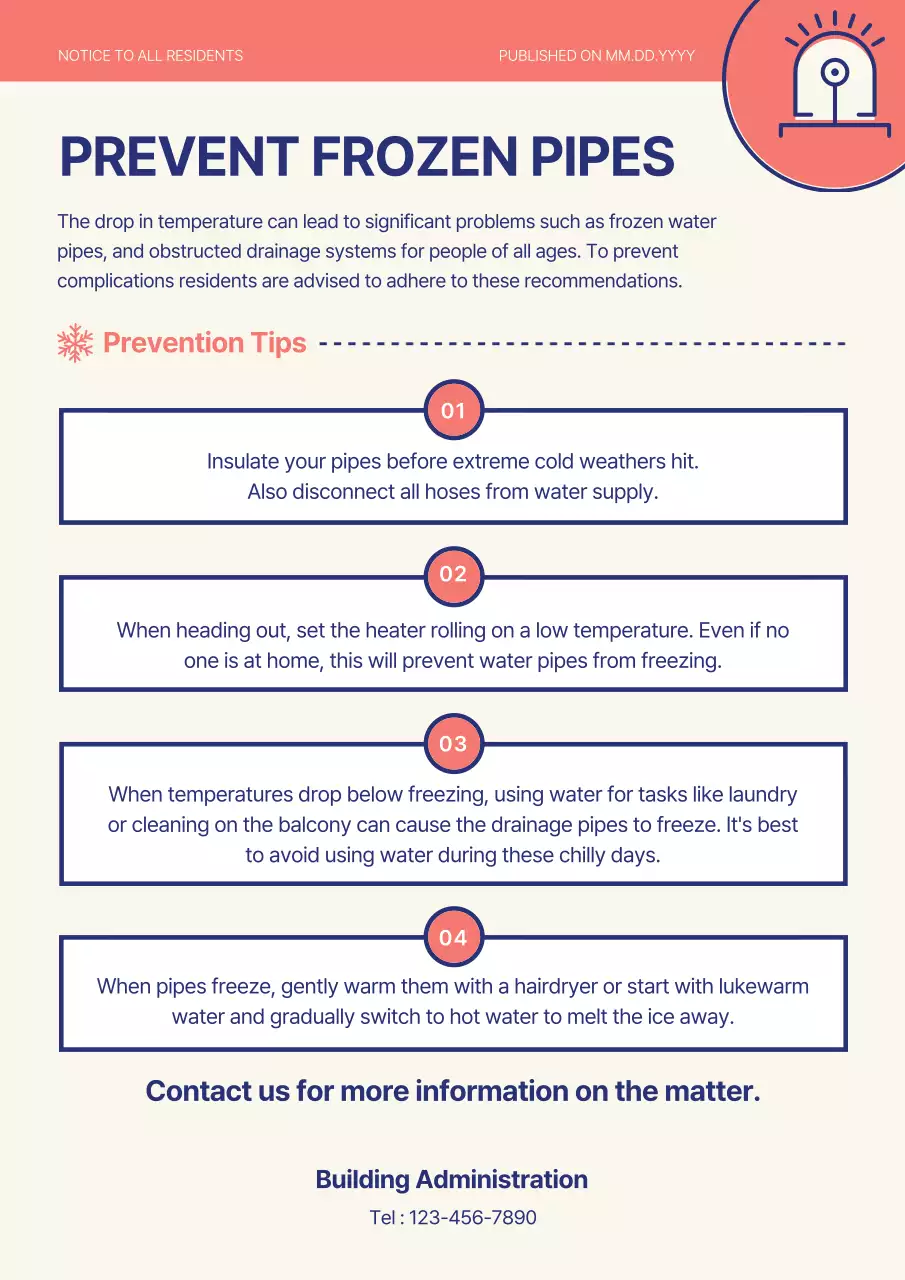 Orange Simple Winter Notice