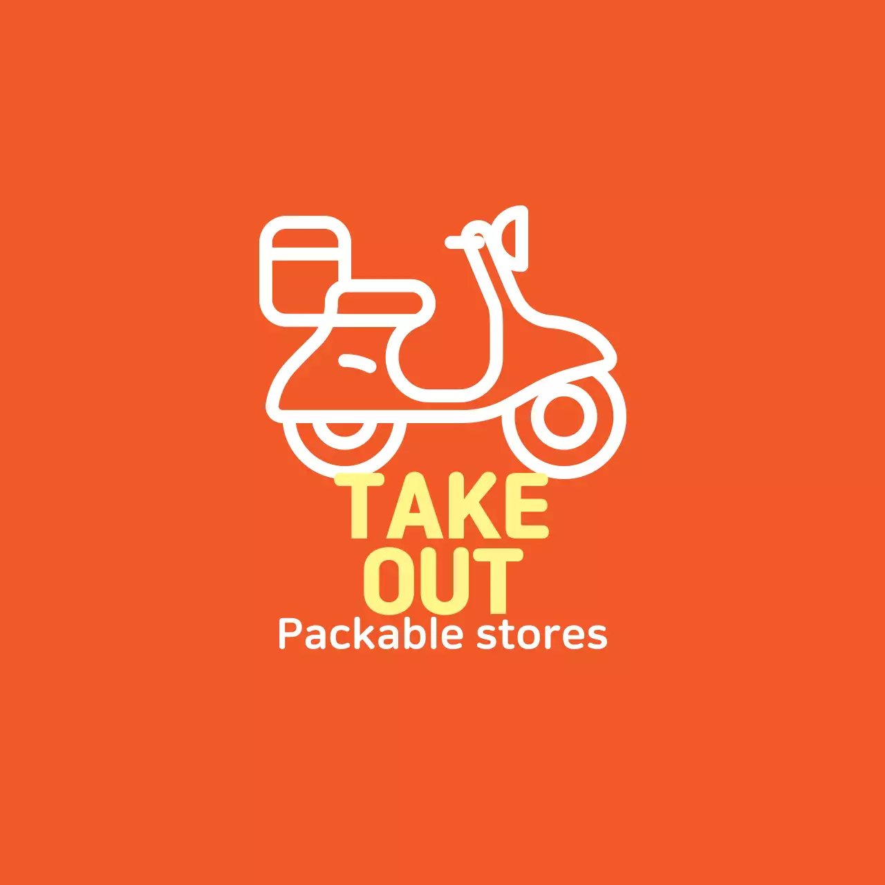 Rótulo amarelo-alaranjado ilustrado para embalar na loja