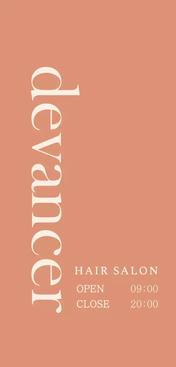 Hair salon sign with English title on a toned-down red background
